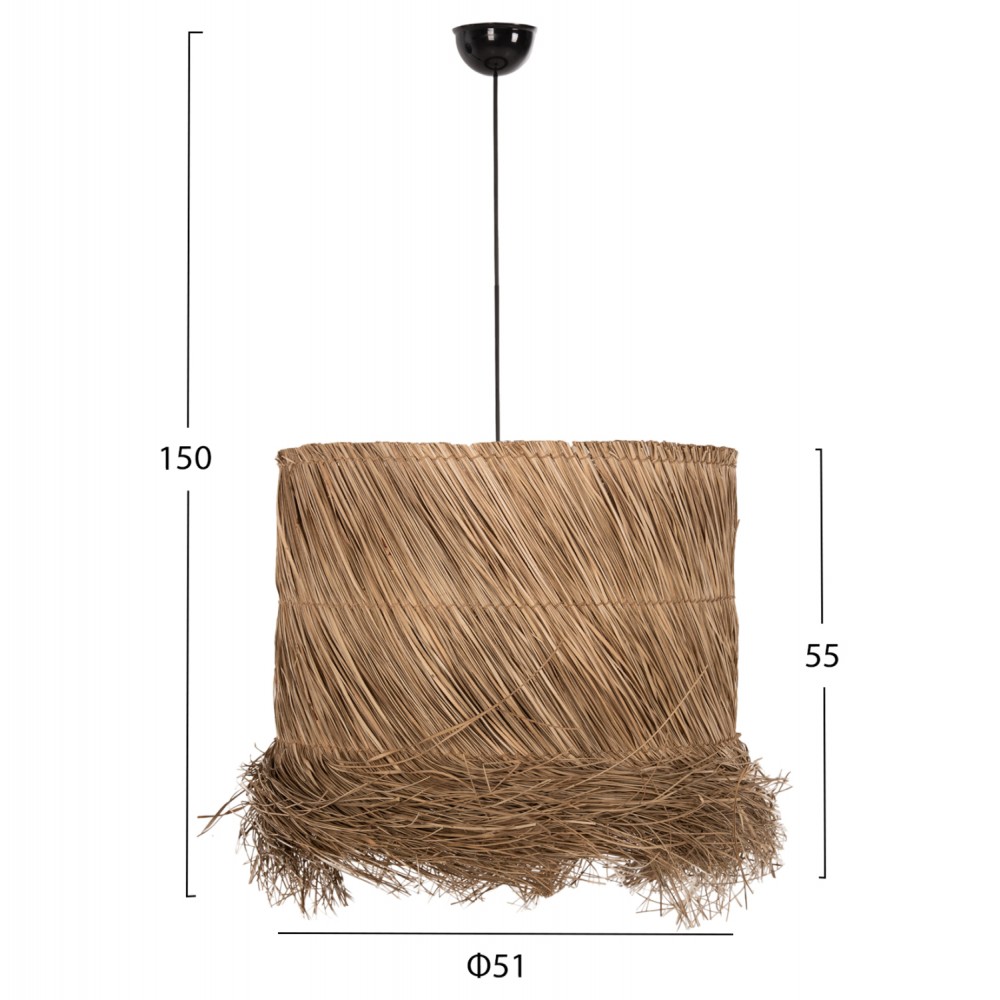 Φωτιστικό οροφής από seagrass σε χρώμα φυσικό Φ51x150