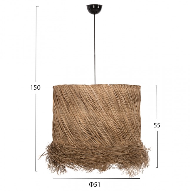 Φωτιστικό οροφής από seagrass σε χρώμα φυσικό Φ51x150