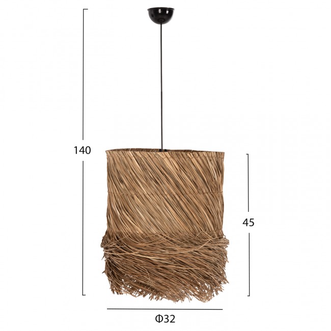 Φωτιστικό οροφής από seagrass σε χρώμα φυσικό Φ32x140