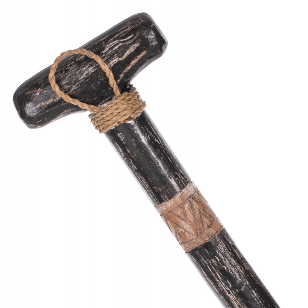 Διακοσμητικό τοίχου κουπί από ξύλο σε μαύρο χρώμα 16,5x100