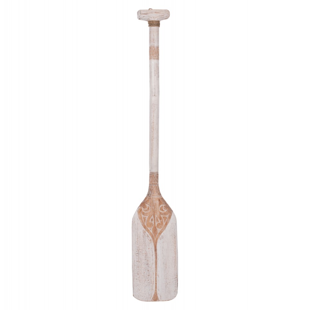 Διακοσμητικό τοίχου κουπί από ξύλο σε λευκό χρώμα 16,5x100