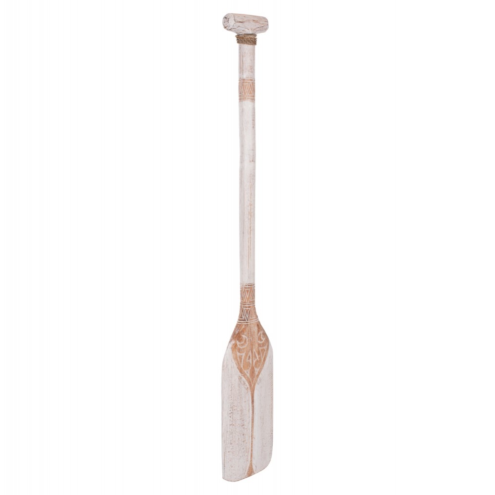 Διακοσμητικό τοίχου κουπί από ξύλο σε λευκό χρώμα 16,5x100