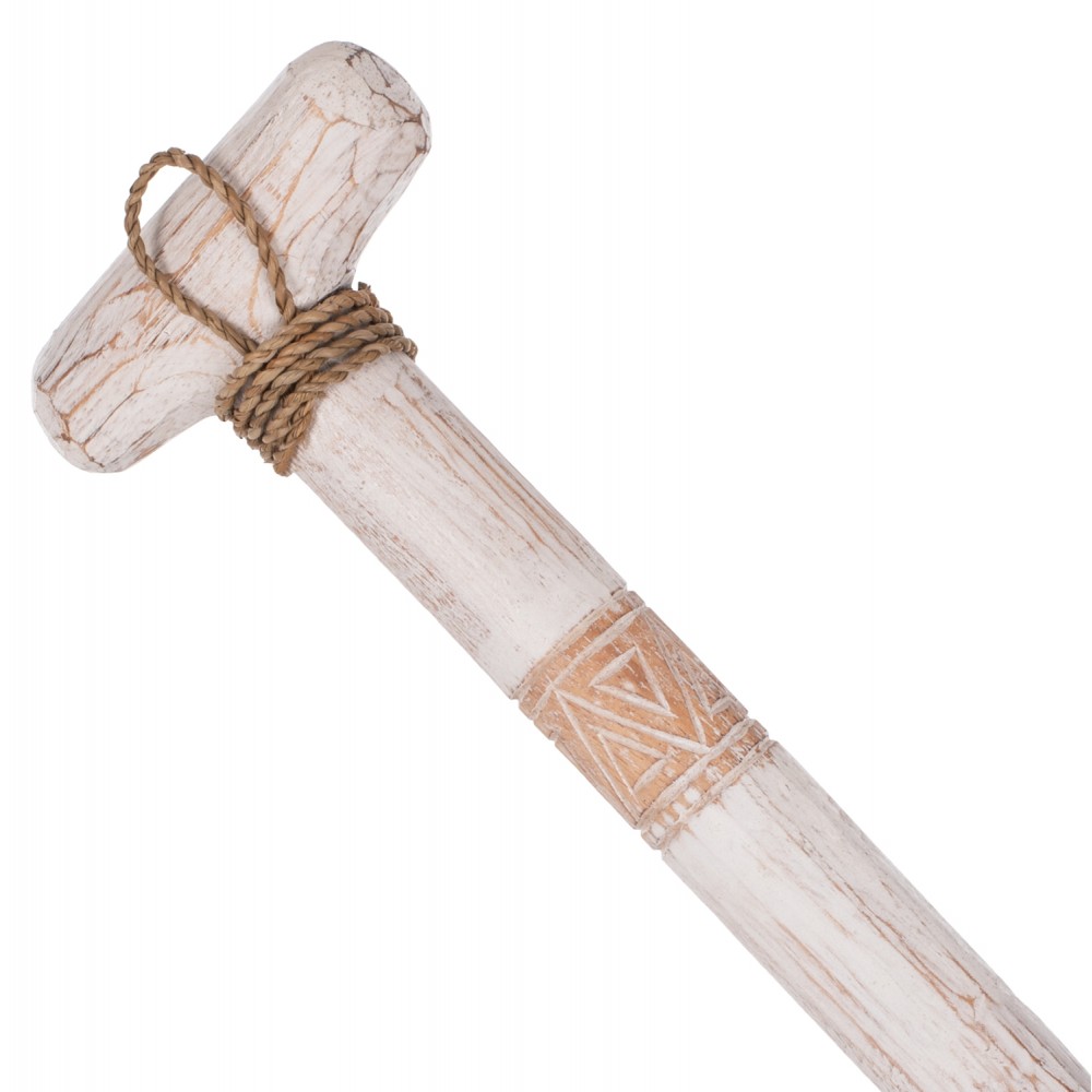 Διακοσμητικό τοίχου κουπί από ξύλο σε λευκό χρώμα 16,5x100