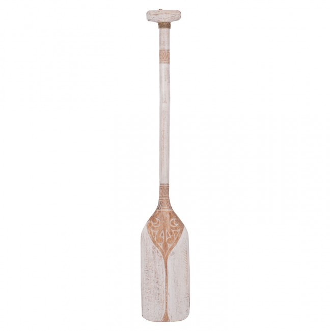 Διακοσμητικό τοίχου κουπί από ξύλο σε λευκό χρώμα 16,5x100