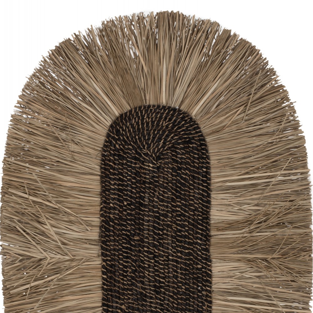 Διακοσμητικό τοίχου οβάλ από σχοινί σε φυσικό χρώμα 60x5x90