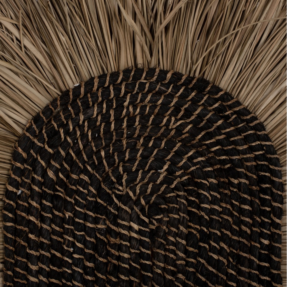 Διακοσμητικό τοίχου οβάλ από σχοινί σε φυσικό χρώμα 60x5x90