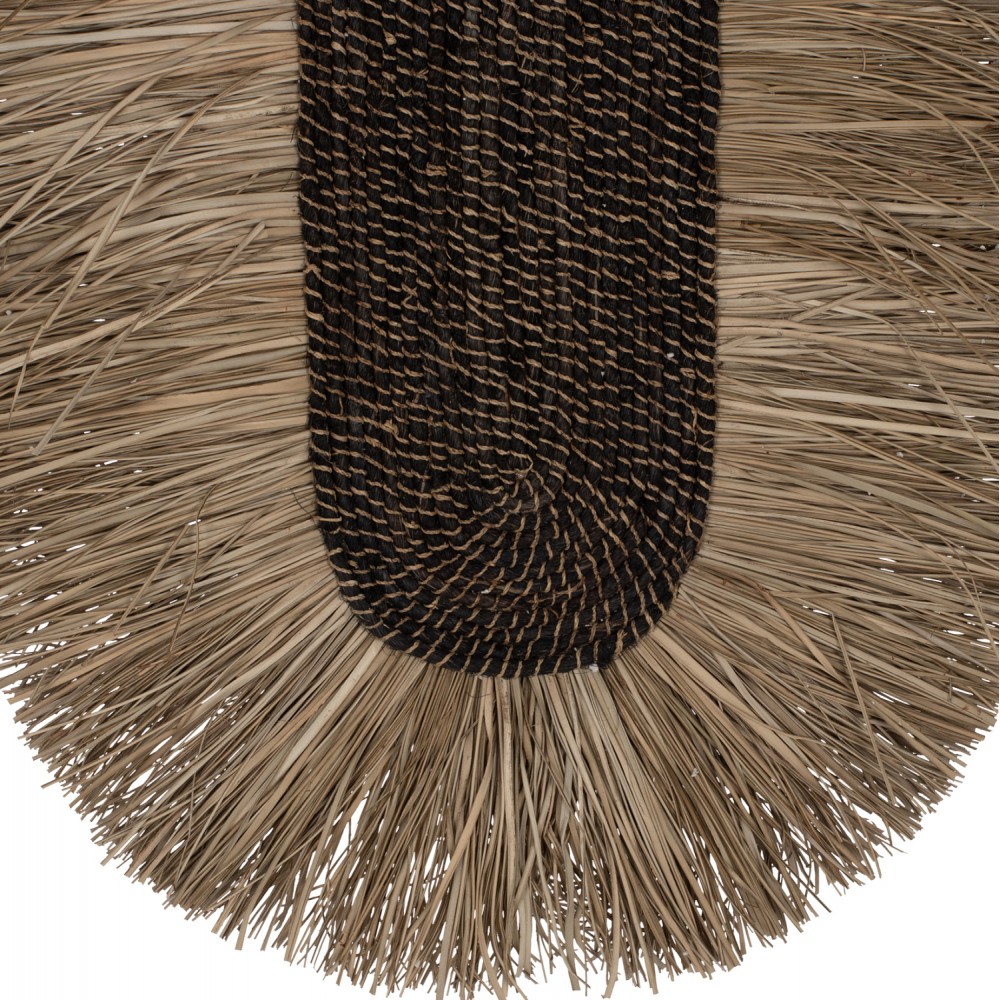 Διακοσμητικό τοίχου οβάλ από σχοινί σε φυσικό χρώμα 50x5x75