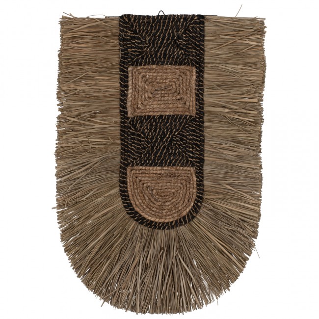 Διακοσμητικό τοίχου από καλαμία σε φυσικό χρώμα 46x8x68