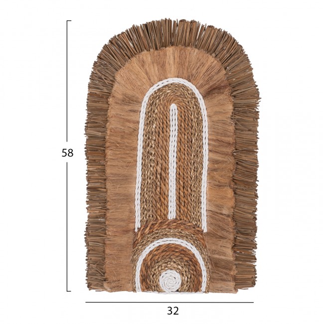Διακοσμητικό τοίχου από σχοινί σε φυσικό χρώμα 32x8x58