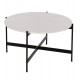 Τραπέζι σαλονιού από MDF/μέταλλο σε χρώμα λευκό/μαύρο Φ80x45