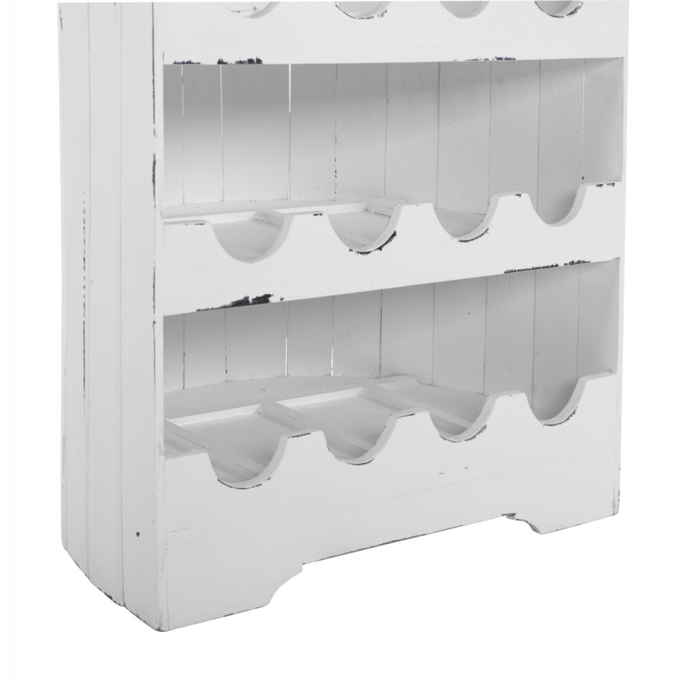 Κάβα μπουκαλιίων εικοσιπέντε θέσεων από ξύλο σε λεύκο χρώμα 55x30x195