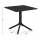 Τραπέζι τετράγωνο από PP σε χρώμα μαύρο 80x80x75