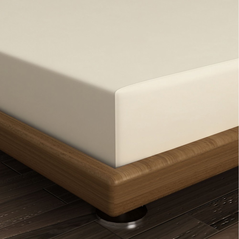 Σεντόνι ημίδιπλο από βαμβάκι σε εκρού χρώμα 180x240