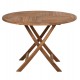 Τραπέζι στρόγγυλο πτυσσόμενο ''KENDALL'' από ξύλο σε φυσικό χρώμα Φ106x73,5