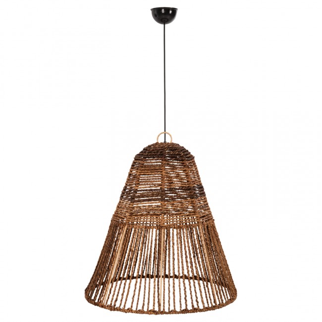 Φωτιστικό οροφής από ίνες δέντρου σε χρώμα καφέ Φ61x156