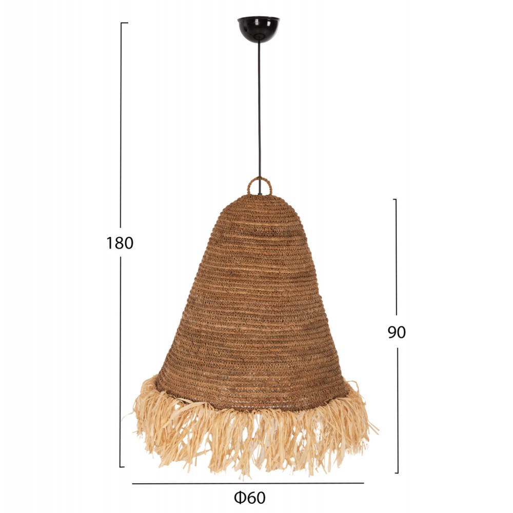 Φωτιστικό οροφής από ίνες δέντρου σε χρώμα φυσικό Φ60x180