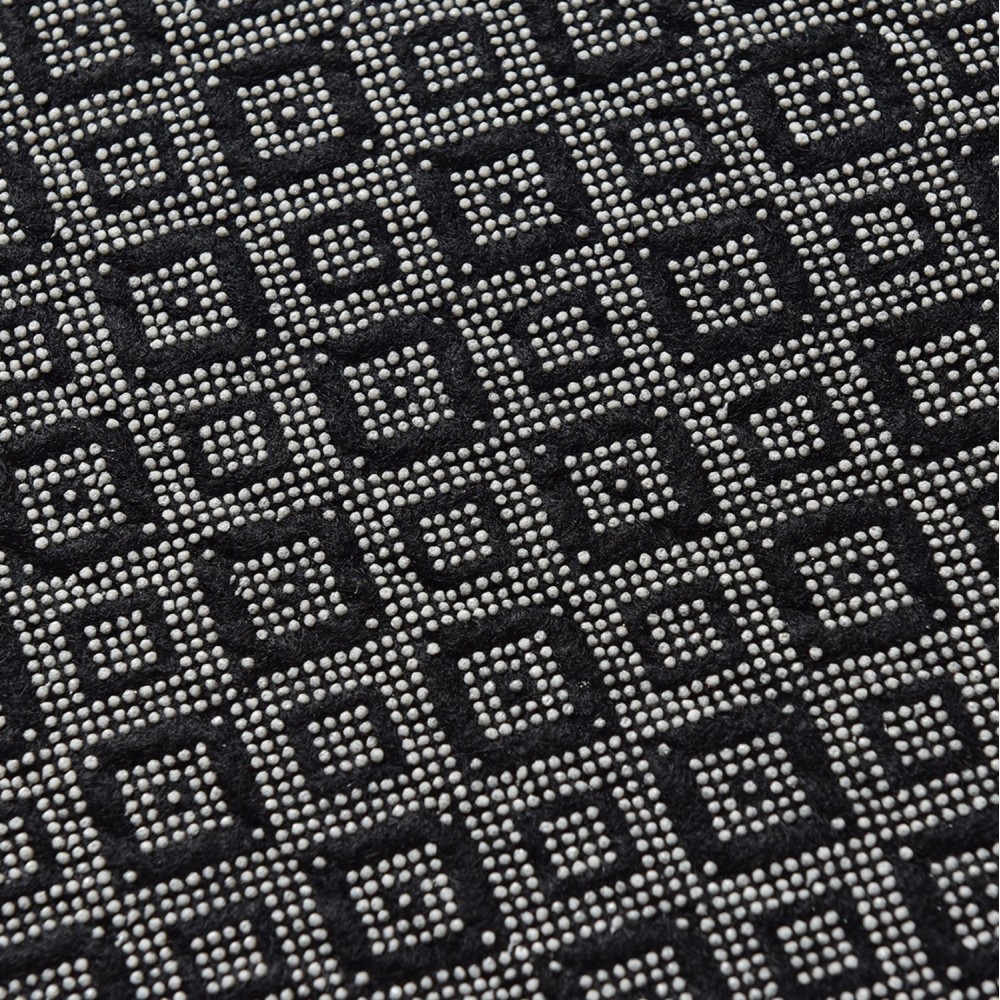 Σετ πατάκια μπάνιου από πολυεστέρα σε μαύρο/εκρού χρώμα 100x60