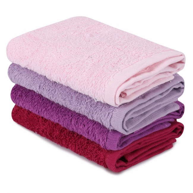 Σετ πετσέτες σε θήκη "Beverly Hills Polo Club" από βαμβάκι κόκκινο/μωβ/λιλά/ροζ χρώμα 30x30