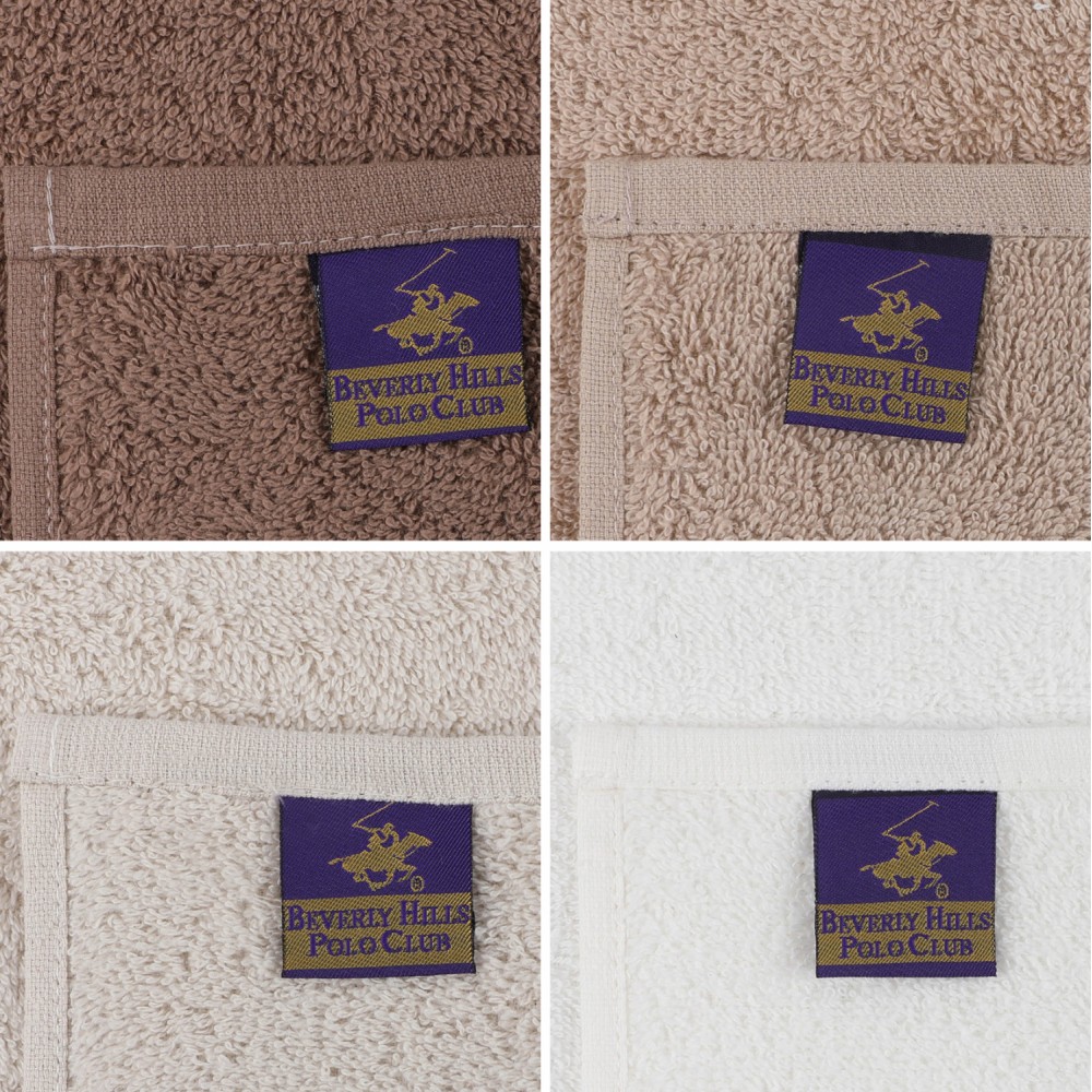 Σετ πετσέτες σε θήκη "Beverly Hills Polo Club" από βαμβάκι σε χρώμα λεύκο/καφέ/εκρού/μπέζ 30x30