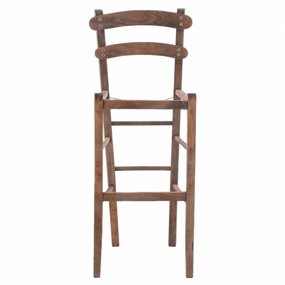 Σκαμπό καφενείου από ξύλο σε χρώμα καρυδί 40x42x105