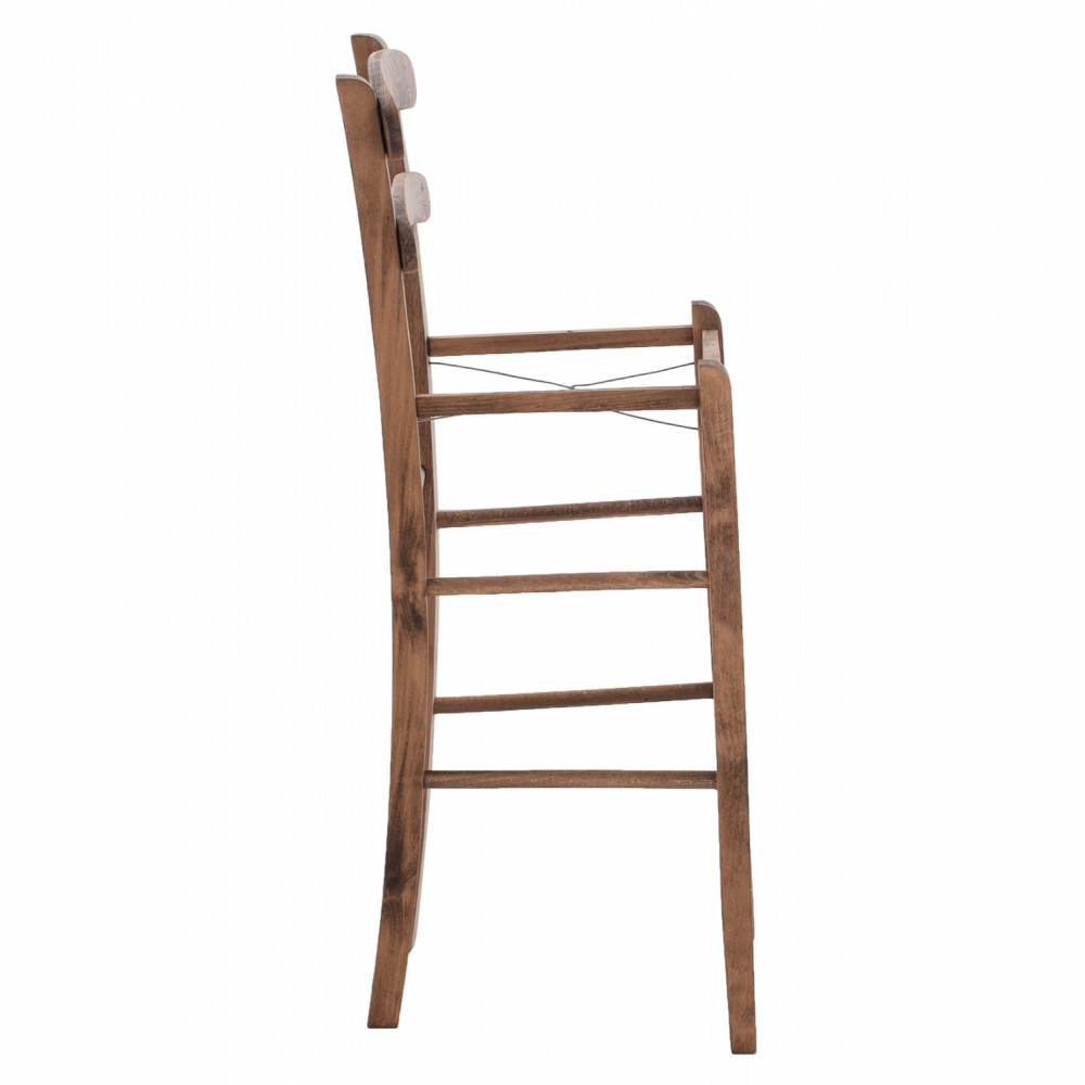 Σκαμπό καφενείου από ξύλο σε χρώμα καρυδί 40x42x105