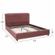 Κρεβάτι ''ODALYS'' βελούδο για στρώμα 150X200 σε χρώμα σάπιο μήλο 164x223x100