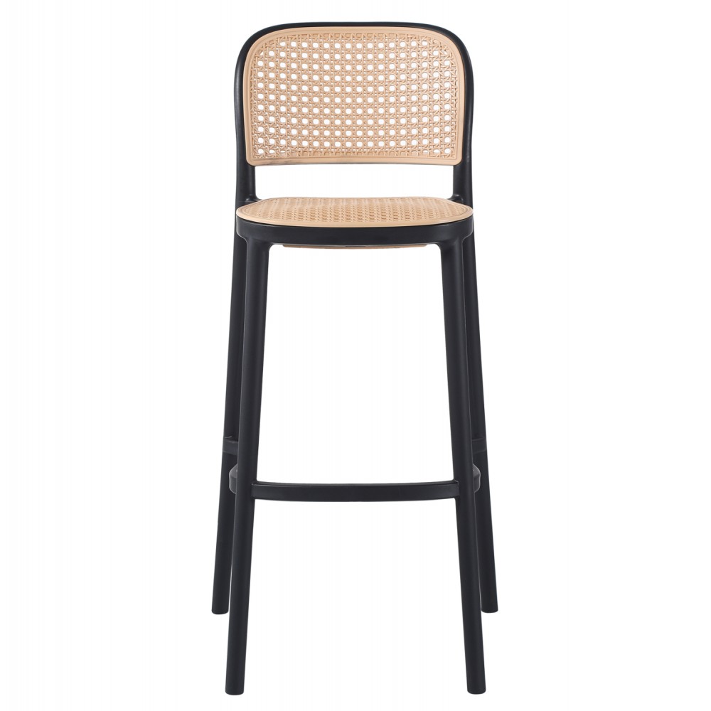 Σκαμπό από PP σε χρώμα μαύρο/μπεζ 51x52x104