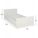 Κρεβάτι μονό ''ADLER'' σε χρώμα λευκό για στρώμα 90Χ200