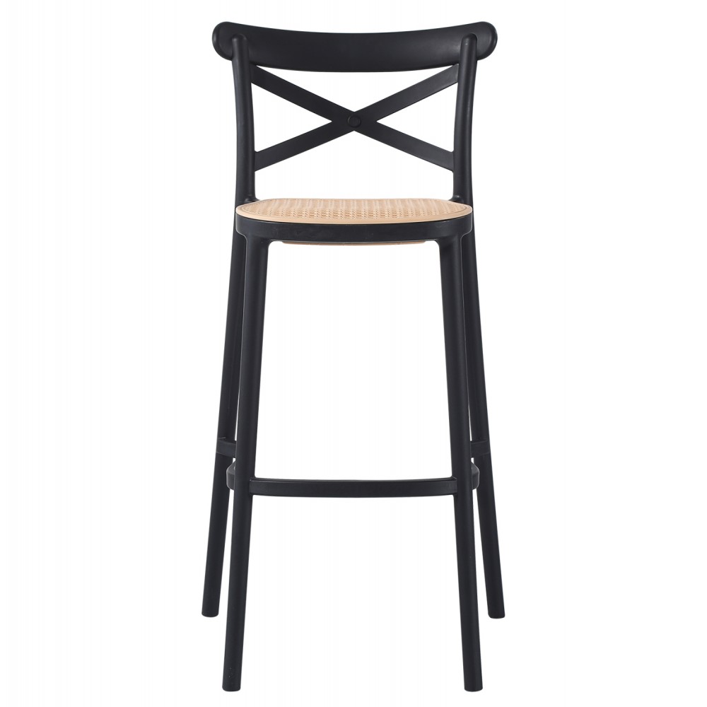 Σκαμπό από PP σε χρώμα μαύρο/μπεζ 41x49x102