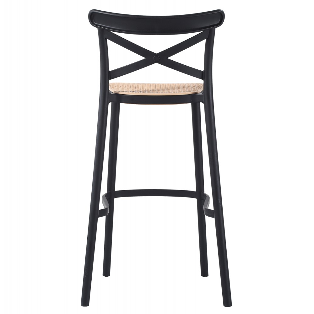 Σκαμπό από PP σε χρώμα μαύρο/μπεζ 41x49x102