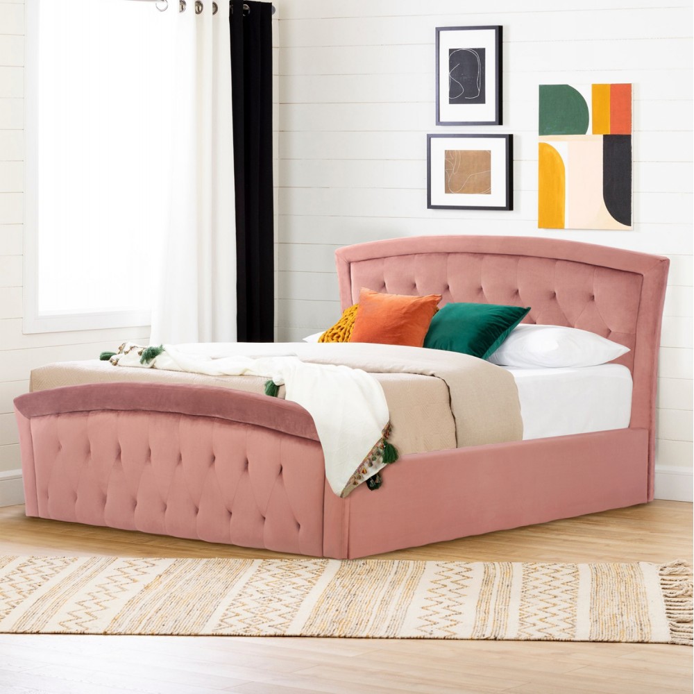 Κρεβάτι ύπερδιπλο ''ODELIA'' βελούδο σε χρώμα σάπιο μήλο 185x212x113