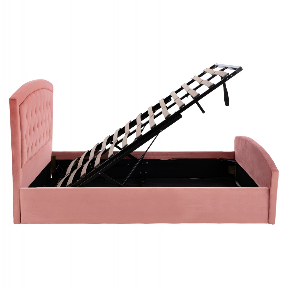 Κρεβάτι ύπερδιπλο ''ODELIA'' βελούδο σε χρώμα σάπιο μήλο 185x212x113