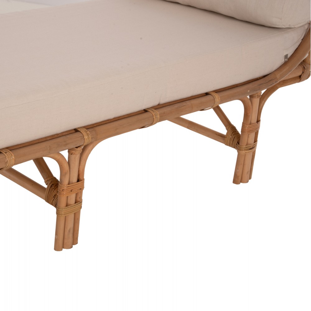 Καναπές εξωτερικού χώρου "CHARMELLA" από ραττάν σε φυσικό χρώμα 187x69x76