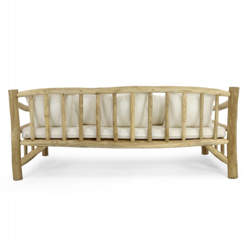 Καναπές εξωτερικού χώρου από μασίφ σε φυσικό χρώμα 210x100x80