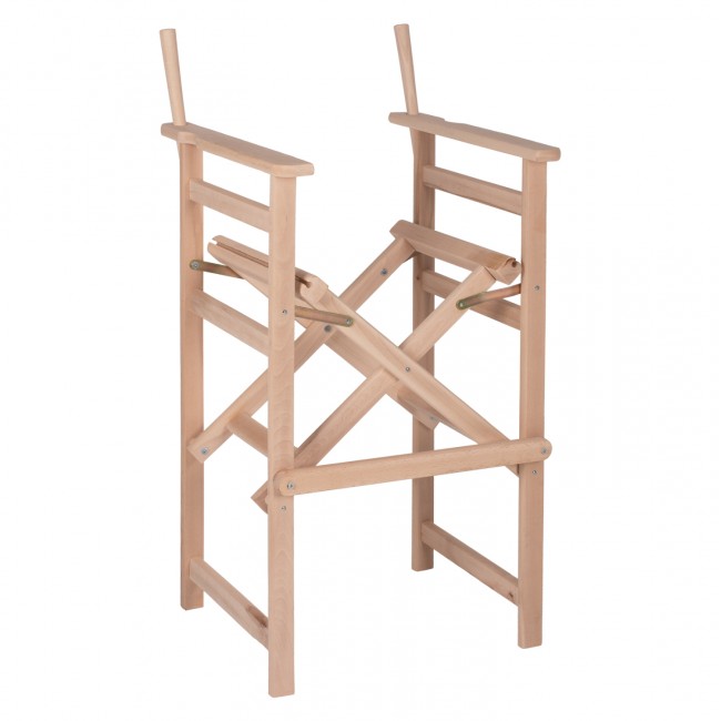 Σκαμπό σκηνοθέτη μπαρ "PALMER" από ξύλο σε χρώμα φυσικό 57x57x117