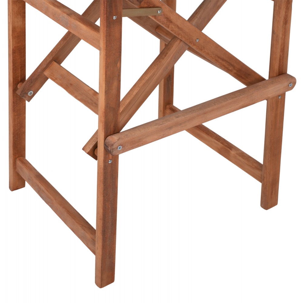 Σκαμπό μπαρ σκηνοθέτη "ΛΗΜΝΟΣ" από ξύλο/ύφασμα σε χρώμα καρυδί/μόκα 58x58x118