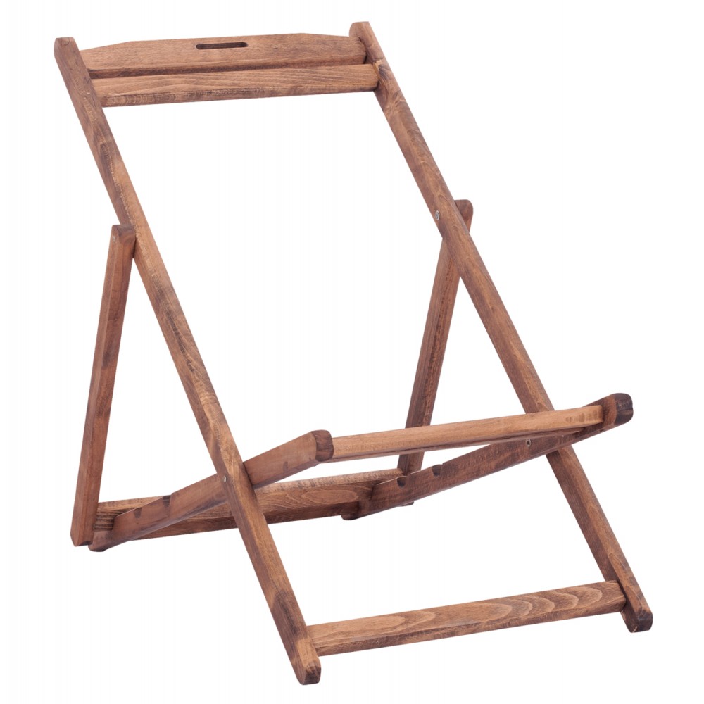 Σεζλόνγκ "ΛΗΜΝΟΣ" από μασίφ ξύλο οξιάς σε χρώμα καρυδί 55,5x97x82-95-105