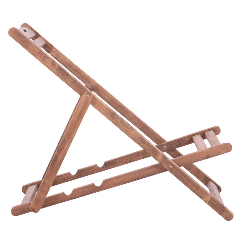 Σεζλόνγκ "ΛΗΜΝΟΣ" από μασίφ ξύλο οξιάς σε χρώμα καρυδί 55,5x97x82-95-105