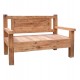 Παγκάκι εξωτερικού χώρου τριθέσιο από ξύλο σε φυσικό χρώμα 160x80x100