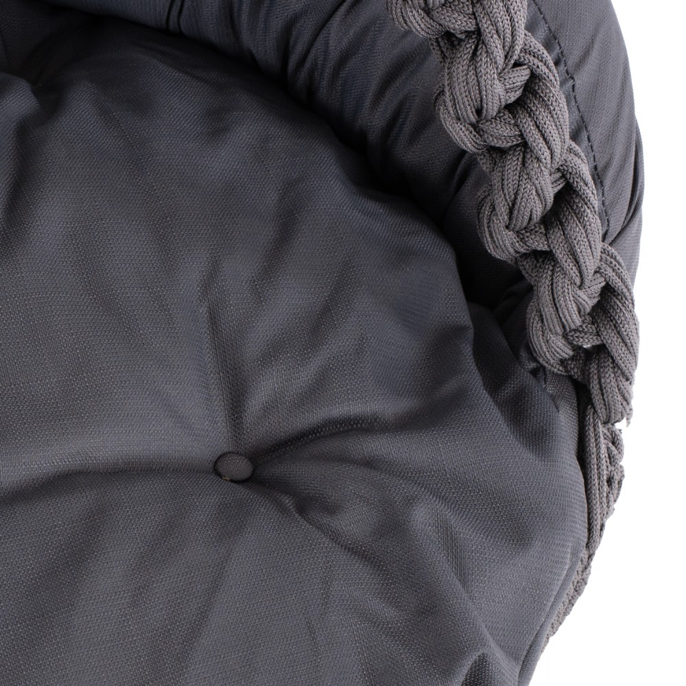 Κούνια-φωλιά κρεμαστή "AUGUST" από μέταλλο/σχοινί σε χρώμα ανθρακί 123x113x145