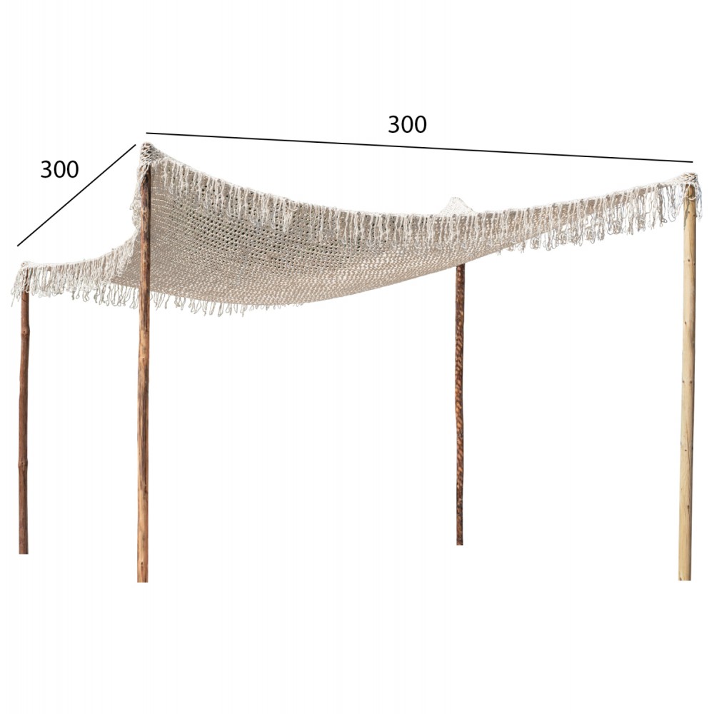 Κιόσκι "DANIKA" από μακραμέ σε χρώμα εκρού 3x3