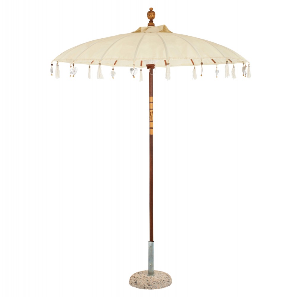 Ομπρέλα από μασίφ-ύφασμα σε εκρού χρώμα Φ200