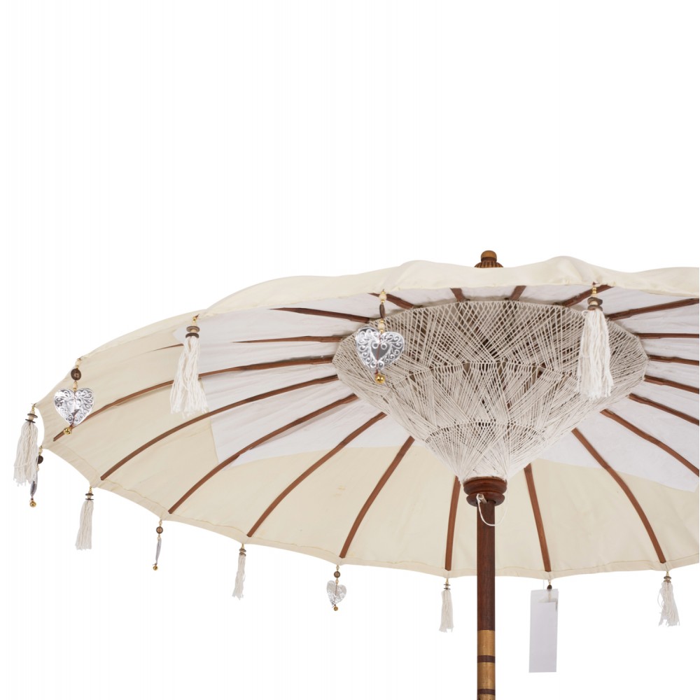 Ομπρέλα από μασίφ-ύφασμα σε εκρού χρώμα Φ200