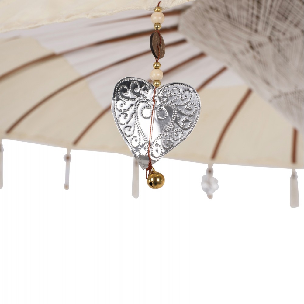 Ομπρέλα από μασίφ-ύφασμα σε εκρού χρώμα Φ200