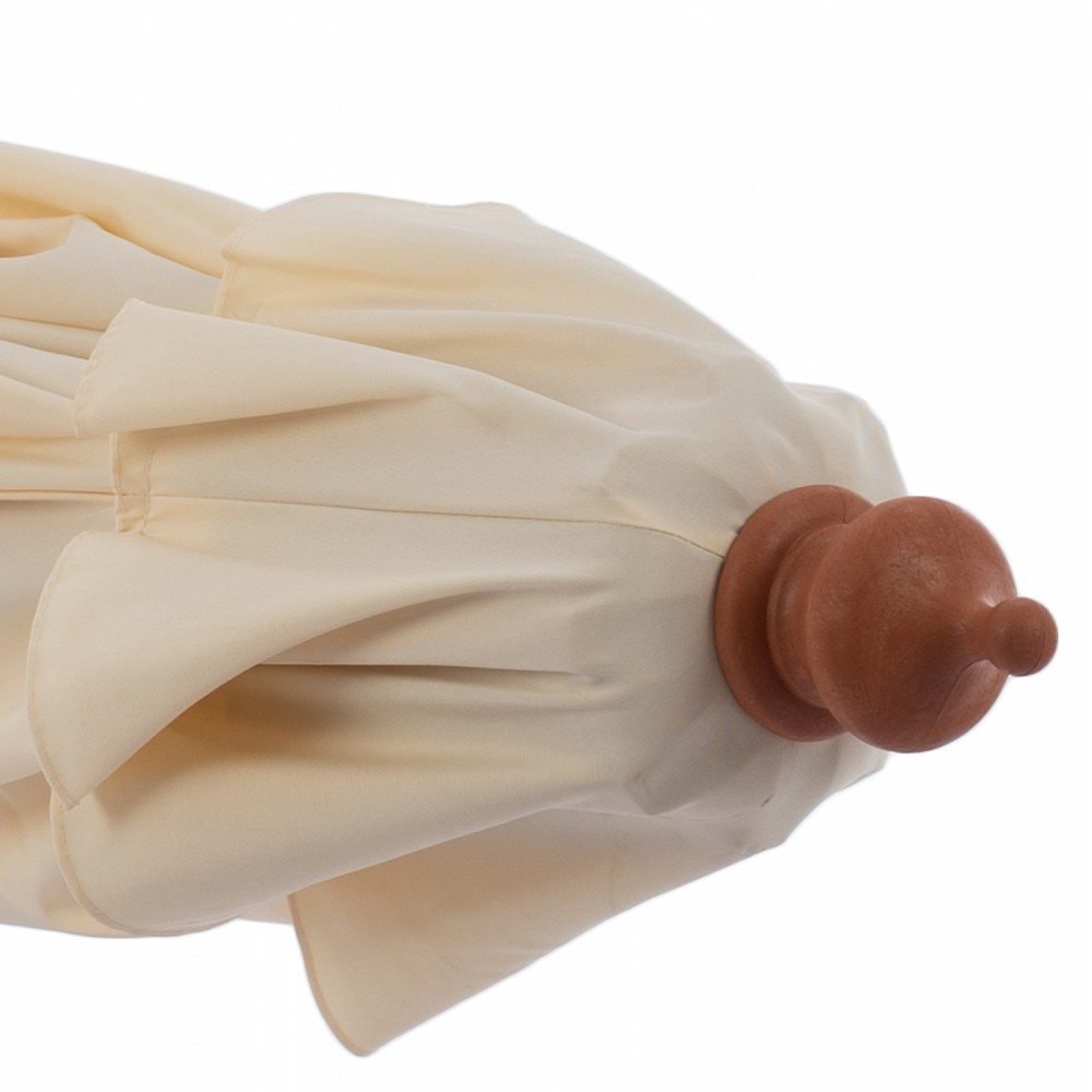 Ομπρέλα "WAGNER" από μασίφ/ύφασμα σε καφέ/εκρού χρώμα Φ300Χ250