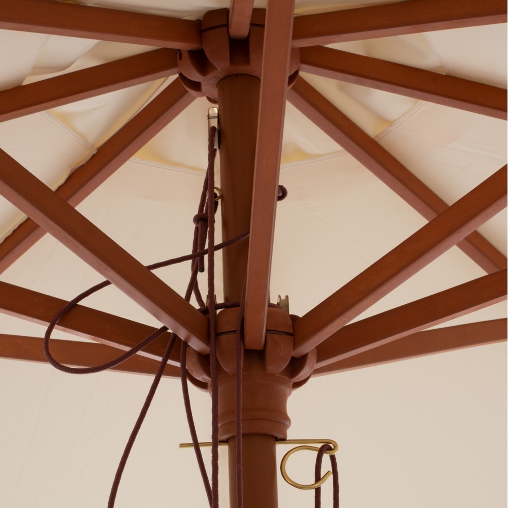 Ομπρέλα "WAGNER" από μασίφ/ύφασμα σε καφέ/εκρού χρώμα Φ300Χ250