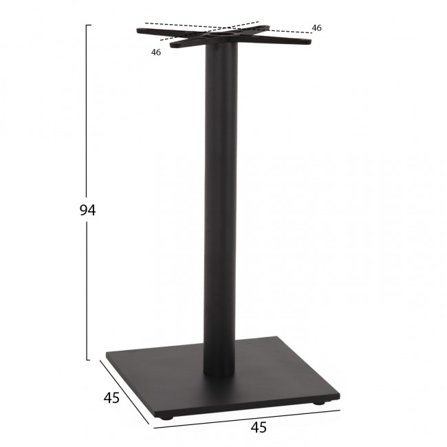 Βάση τραπεζιού από μέταλλο σε χρώμα γκρι ματ 45Χ45Χ94