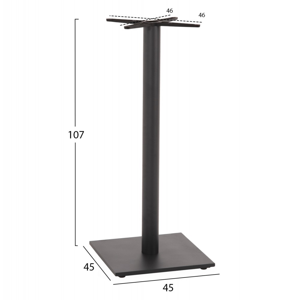 Βάση τραπεζιού από μέταλλο σε χρώμα γκρι ματ 45Χ45Χ107