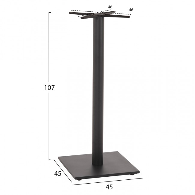 Βάση τραπεζιού από μέταλλο σε χρώμα γκρι ματ 45Χ45Χ107