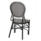 Καρέκλα από αλουμίνιο/textilene σε χρώμα μαύρο/λευκό 46x56x95